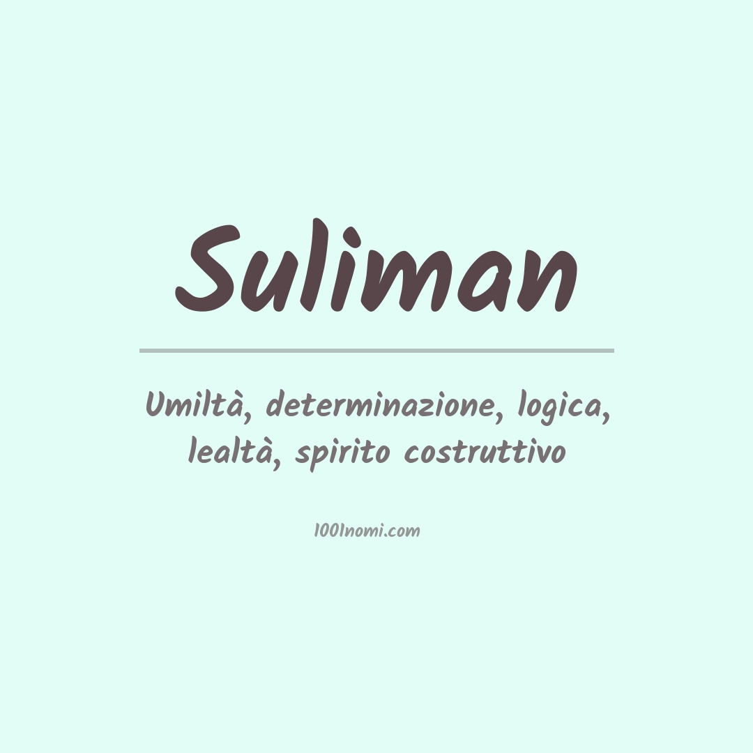 Significato del nome Suliman