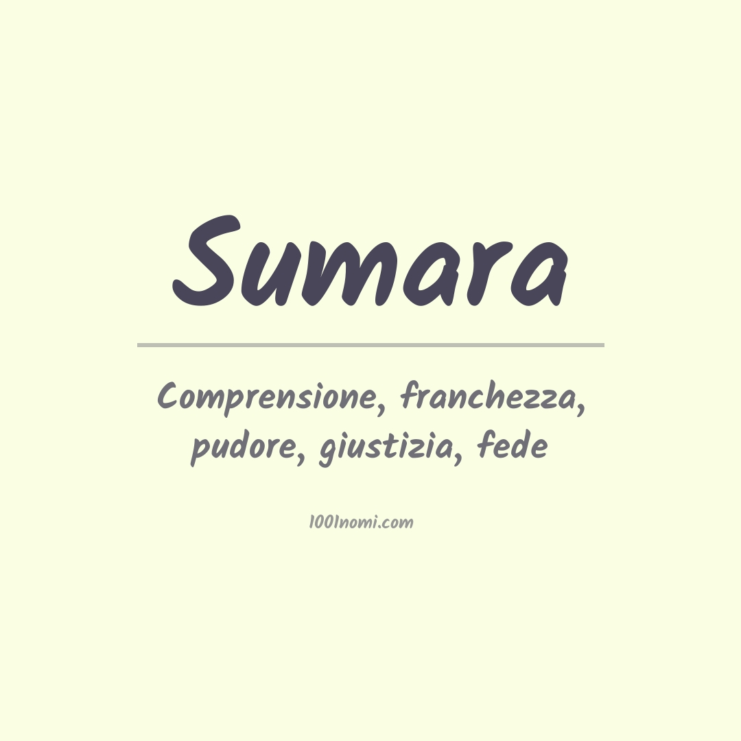 Significato del nome Sumara