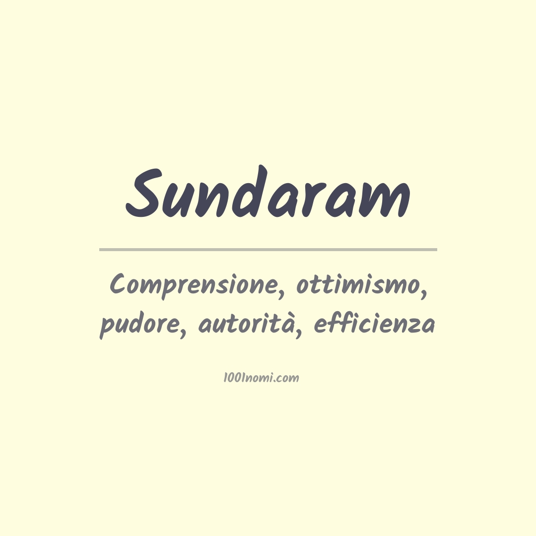 Significato del nome Sundaram