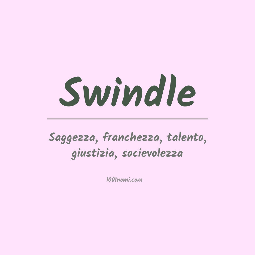 Significato del nome Swindle