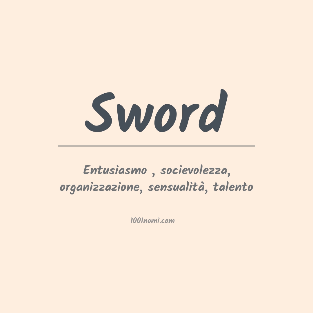 Significato del nome Sword