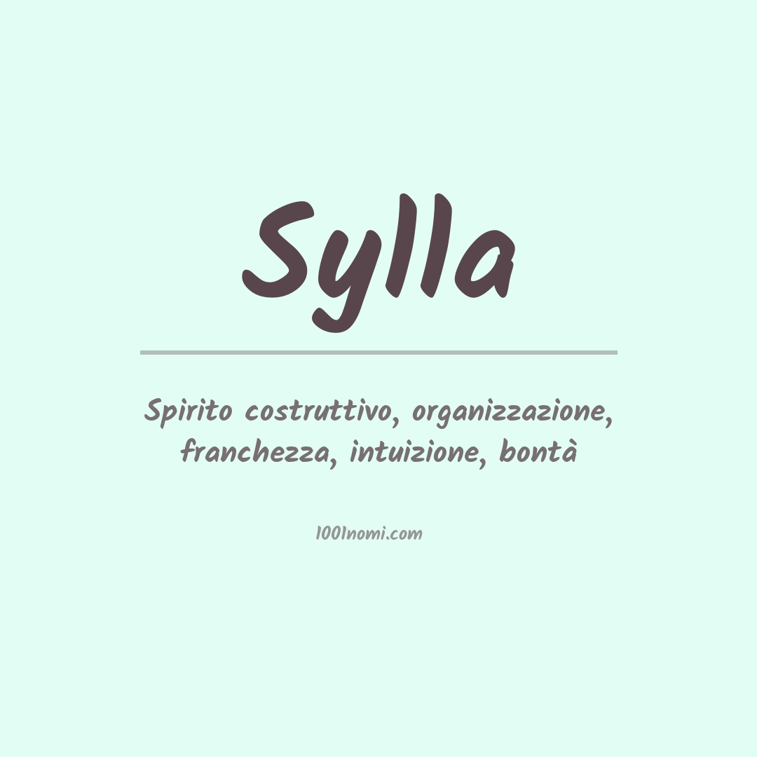 Significato del nome Sylla