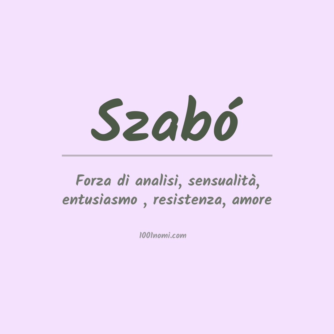 Significato del nome Szabó