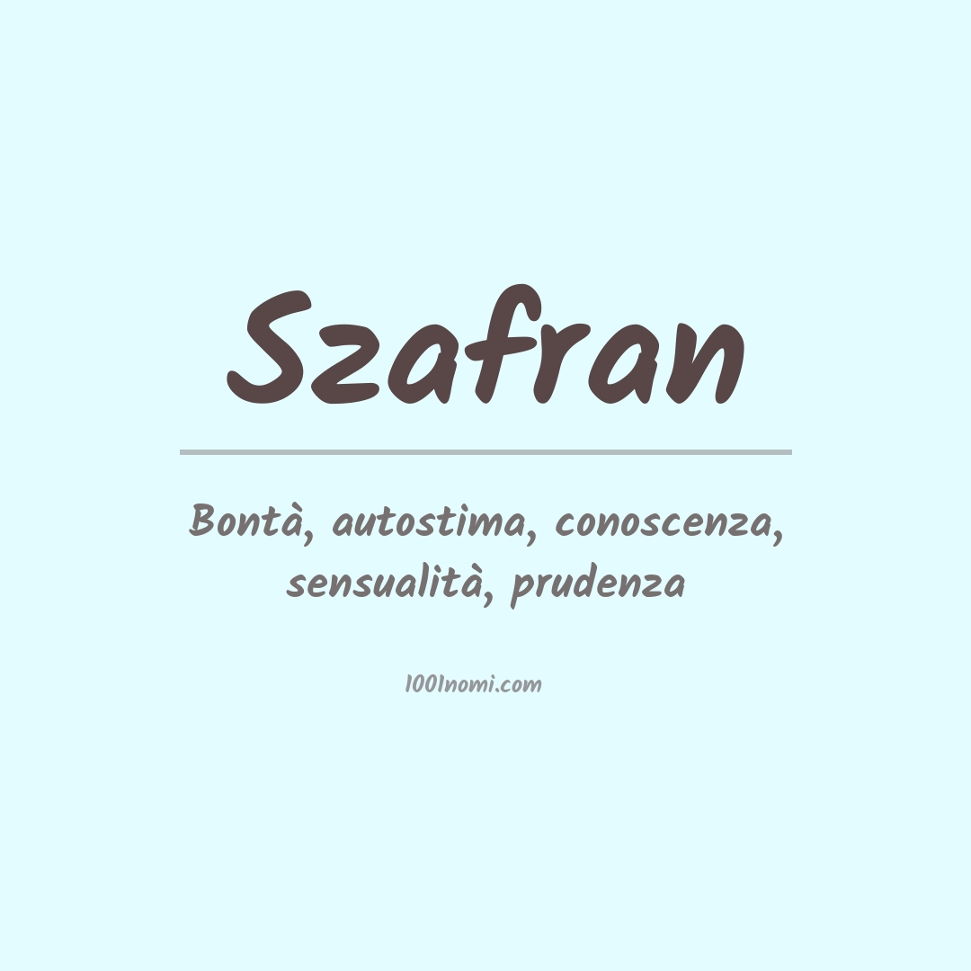 Significato del nome Szafran