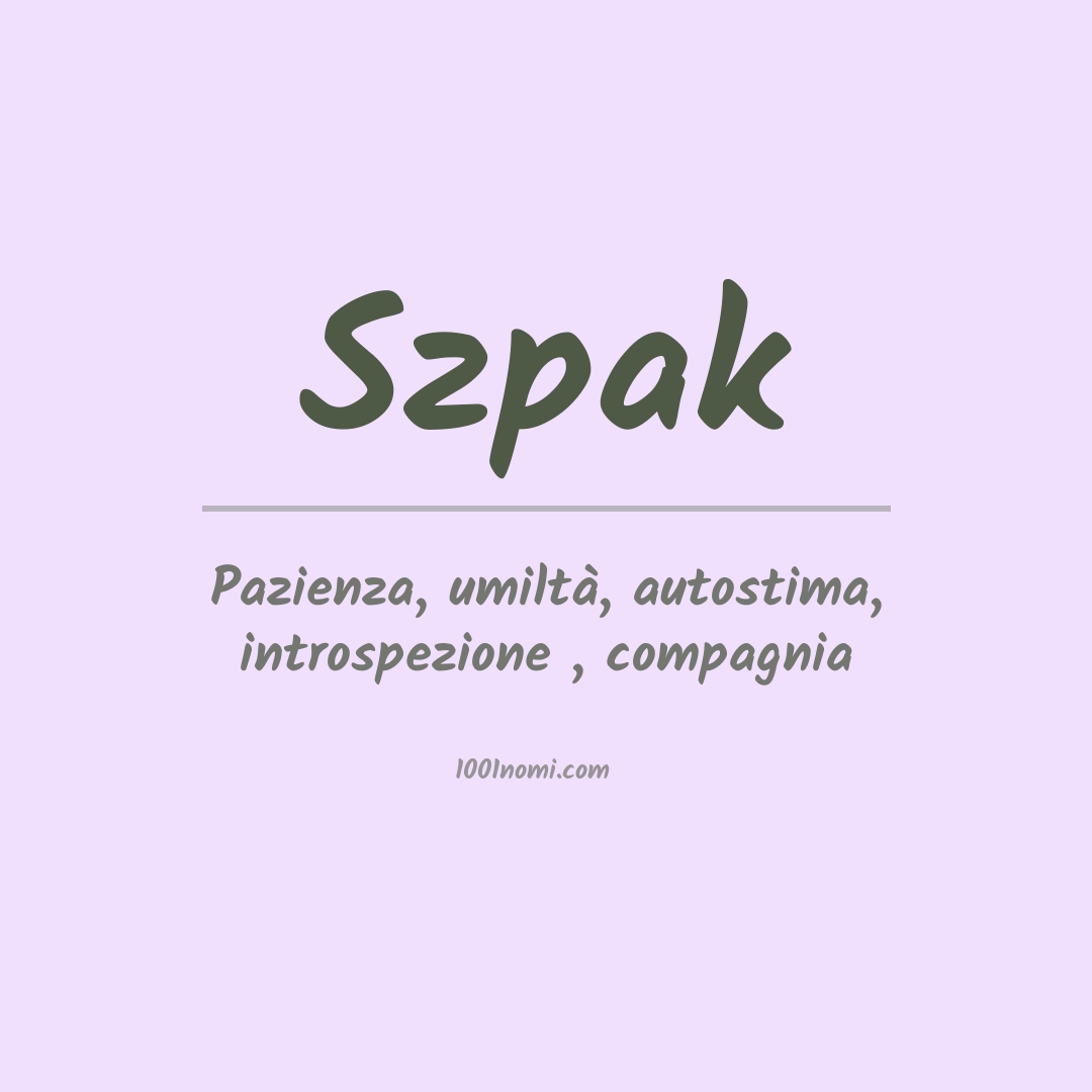 Significato del nome Szpak