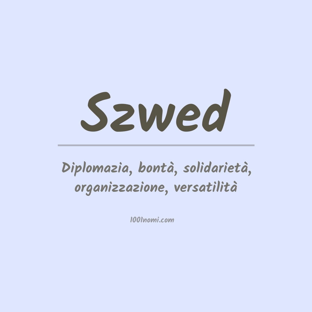 Significato del nome Szwed