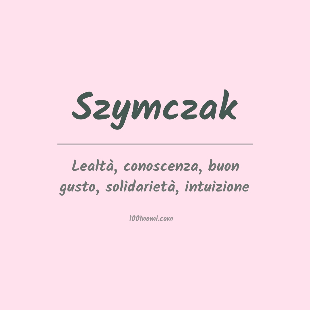 Significato del nome Szymczak