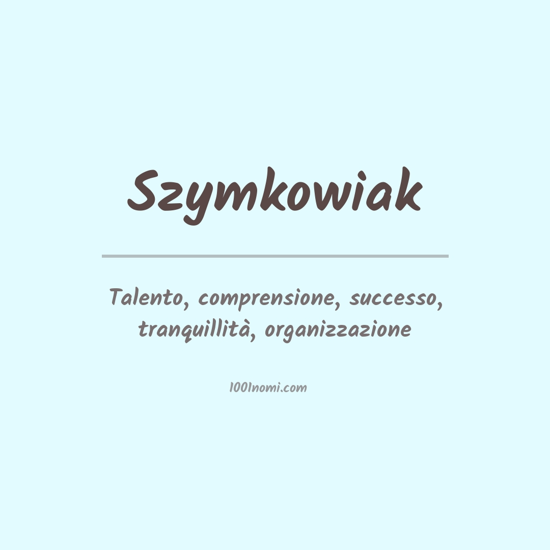 Significato del nome Szymkowiak