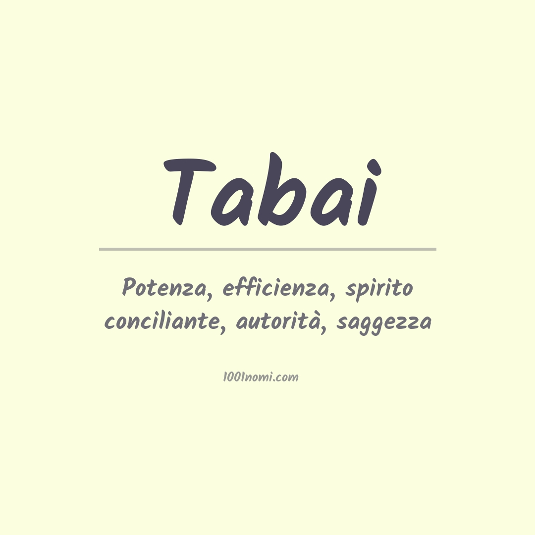 Significato del nome Tabai