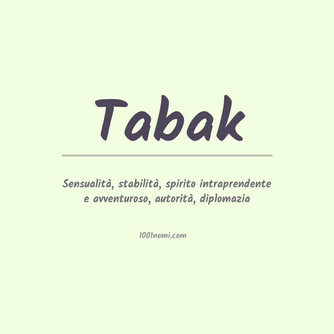 Significato del nome Tabak