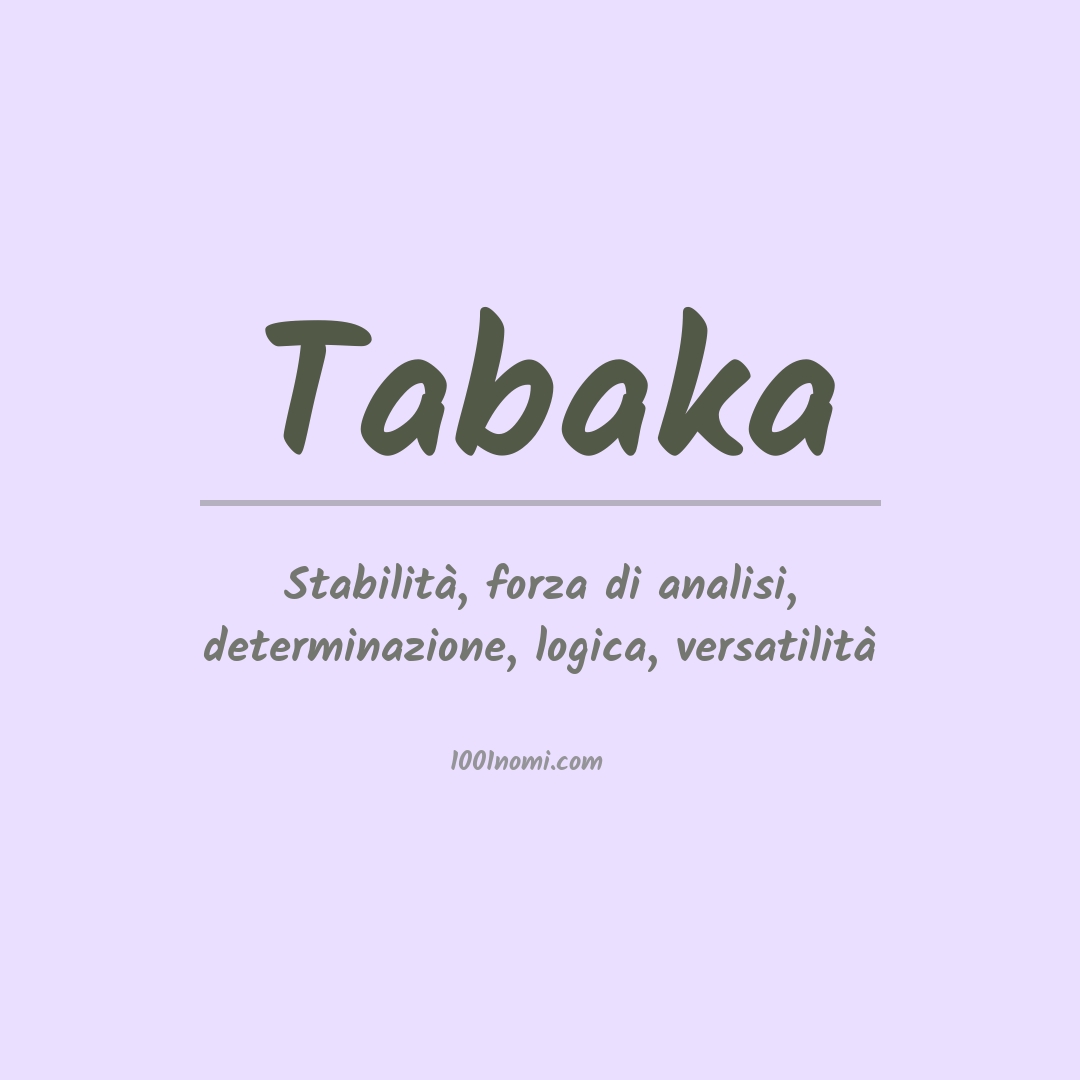 Significato del nome Tabaka