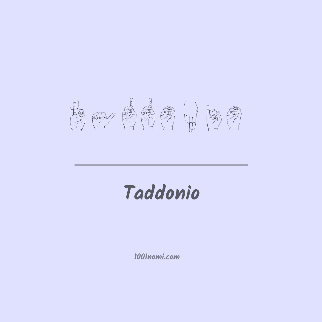 Taddonio nella lingua dei segni