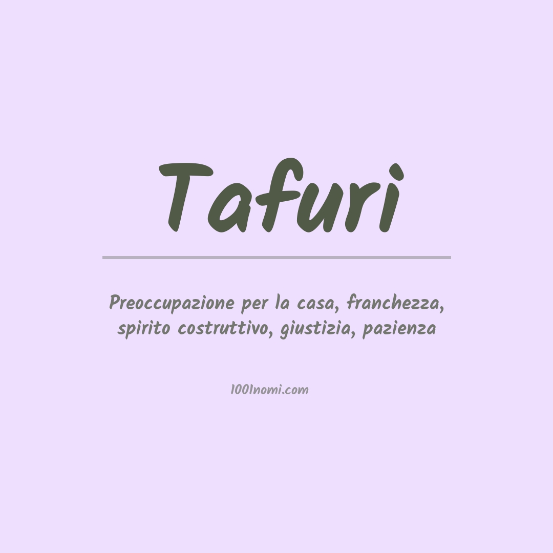 Significato del nome Tafuri