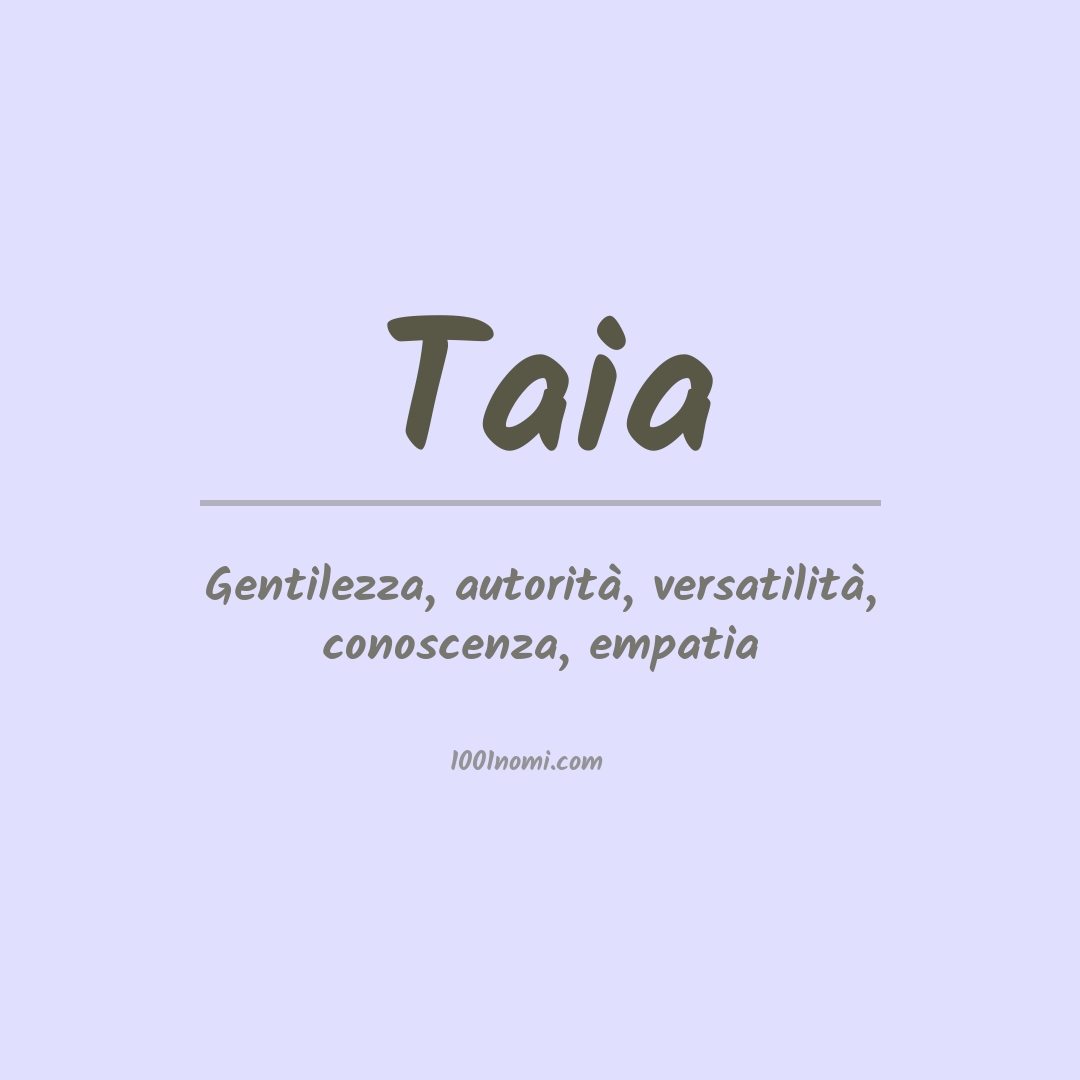 Significato del nome Taia