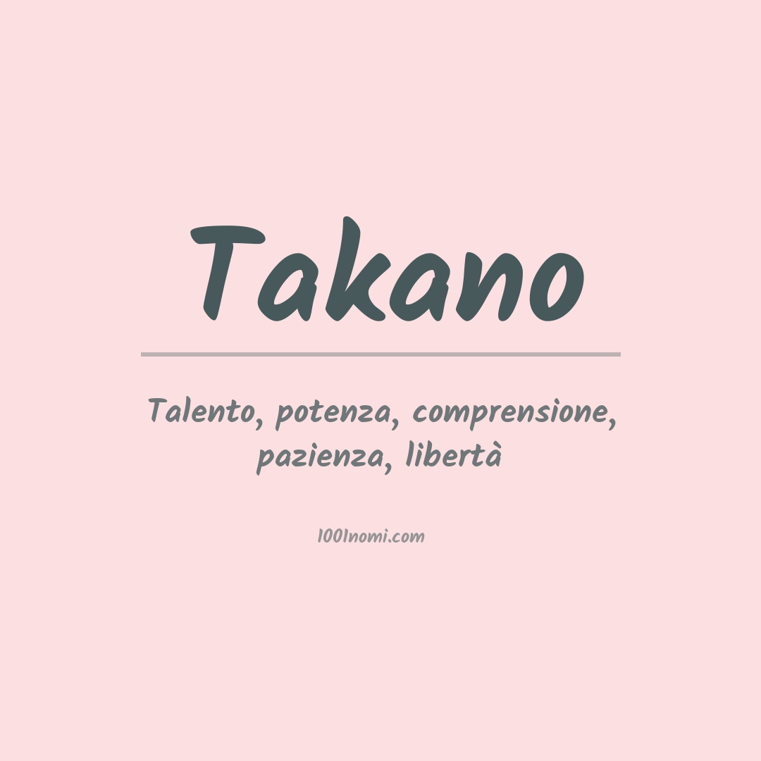 Significato del nome Takano