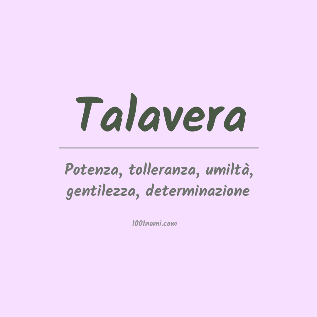 Significato del nome Talavera