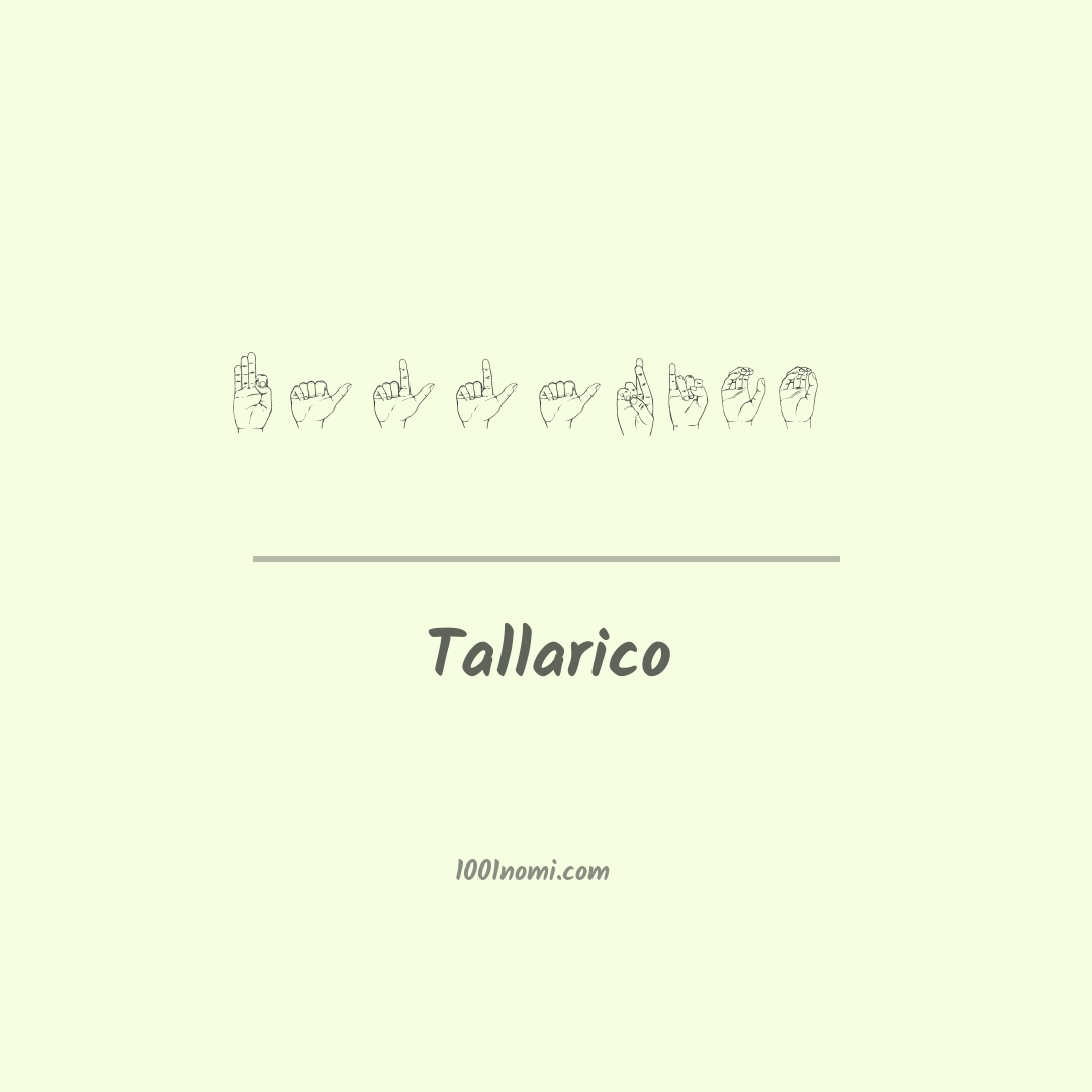 Tallarico nella lingua dei segni