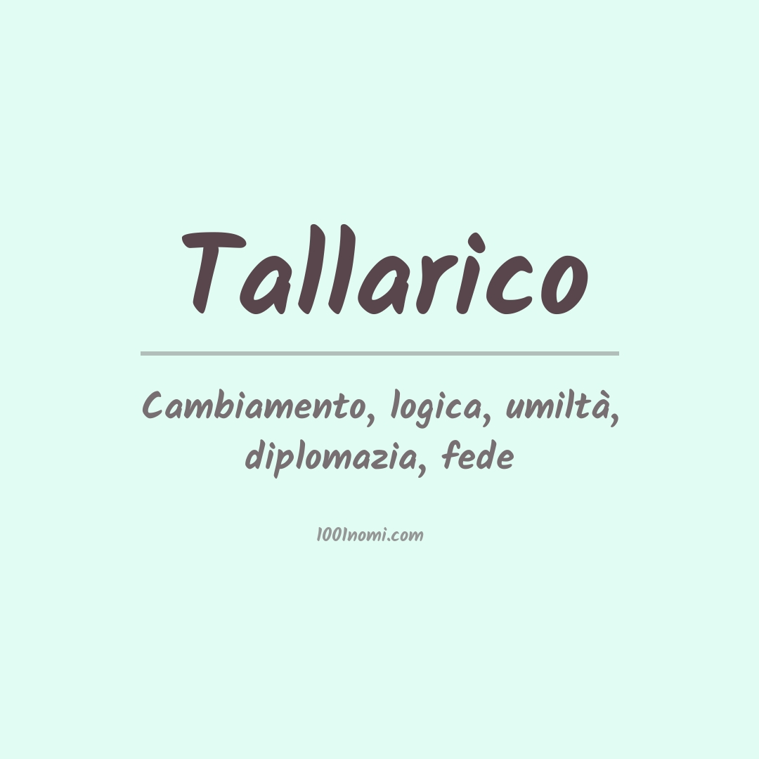 Significato del nome Tallarico