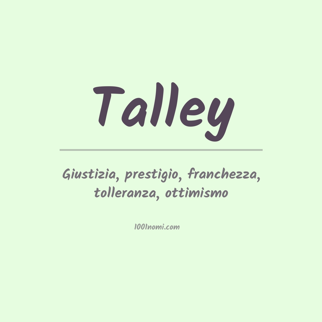 Significato del nome Talley