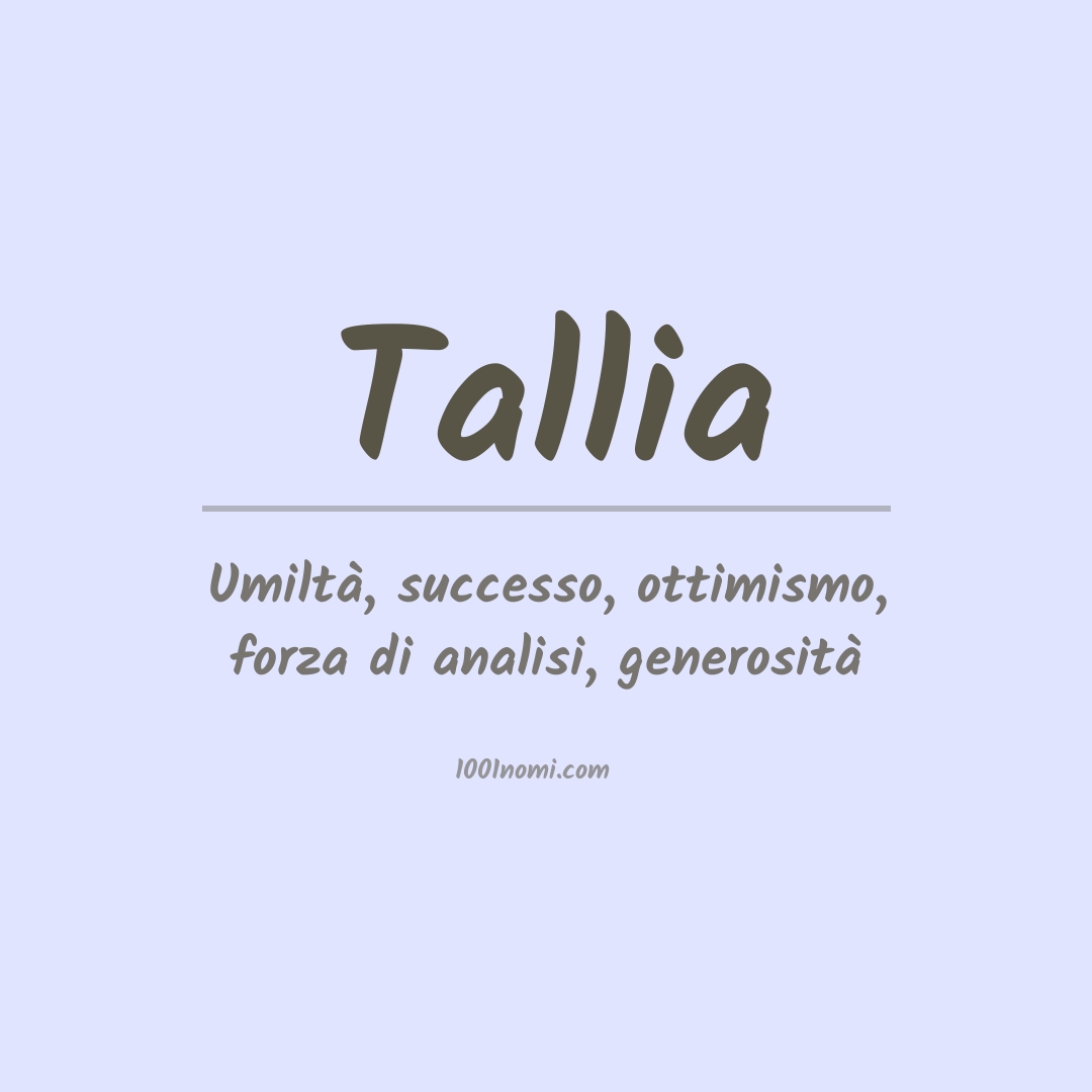 Significato del nome Tallia