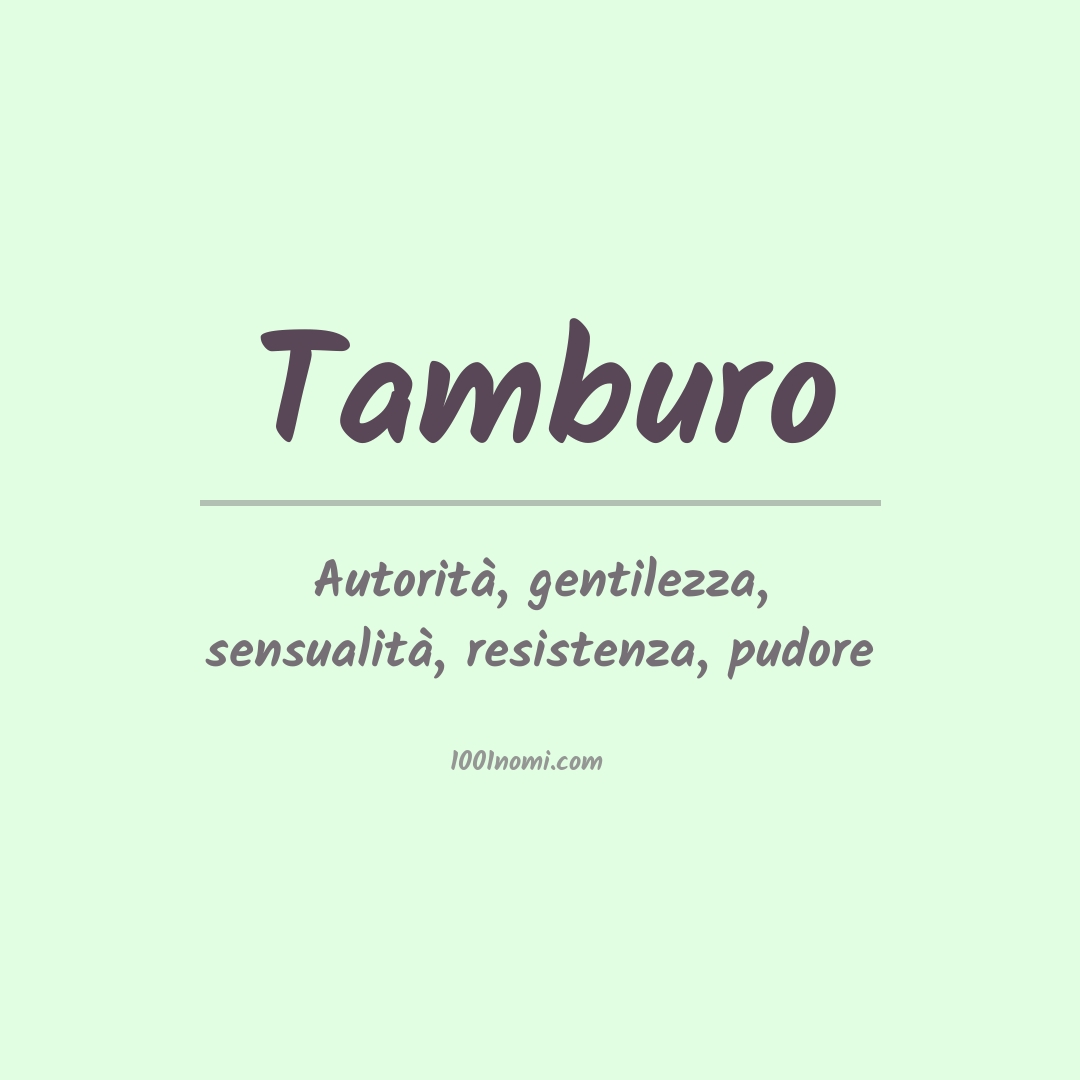 Significato del nome Tamburo