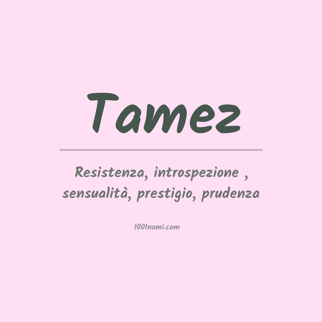 Significato del nome Tamez