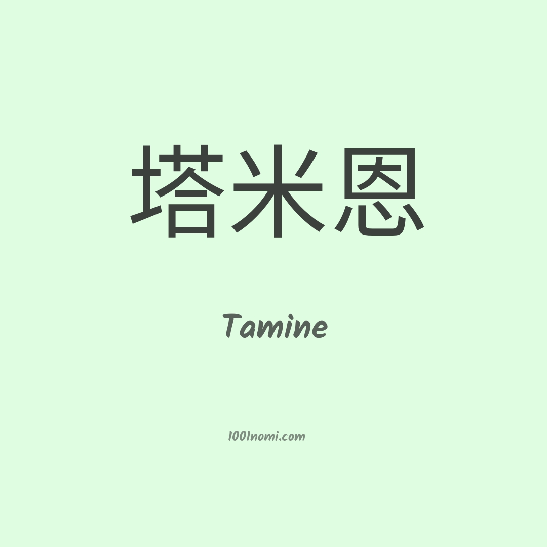 Tamine in cinese Tamine in cinese