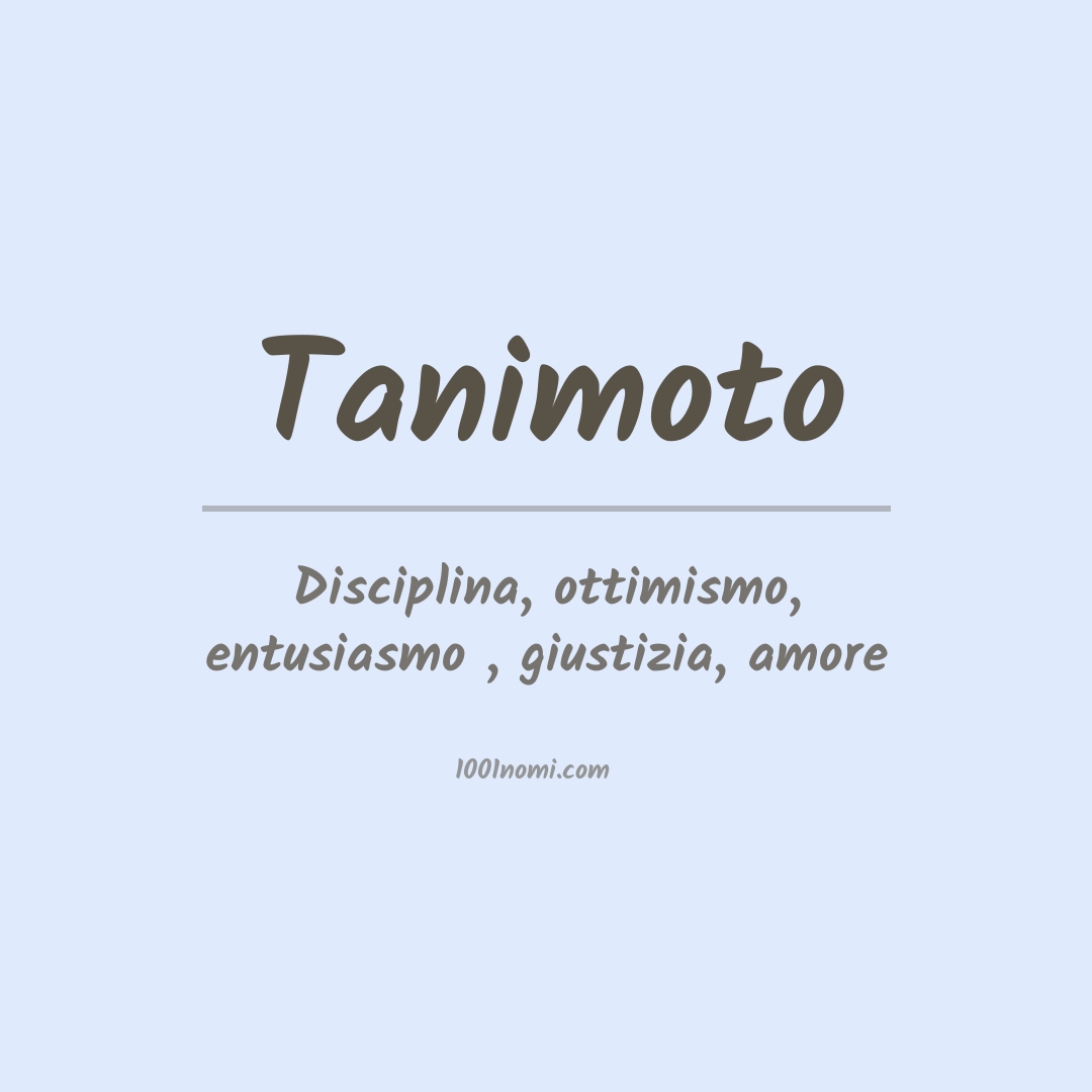 Significato del nome Tanimoto