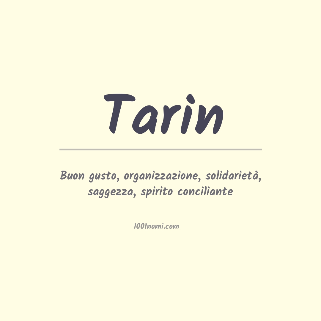 Significato del nome Tarin