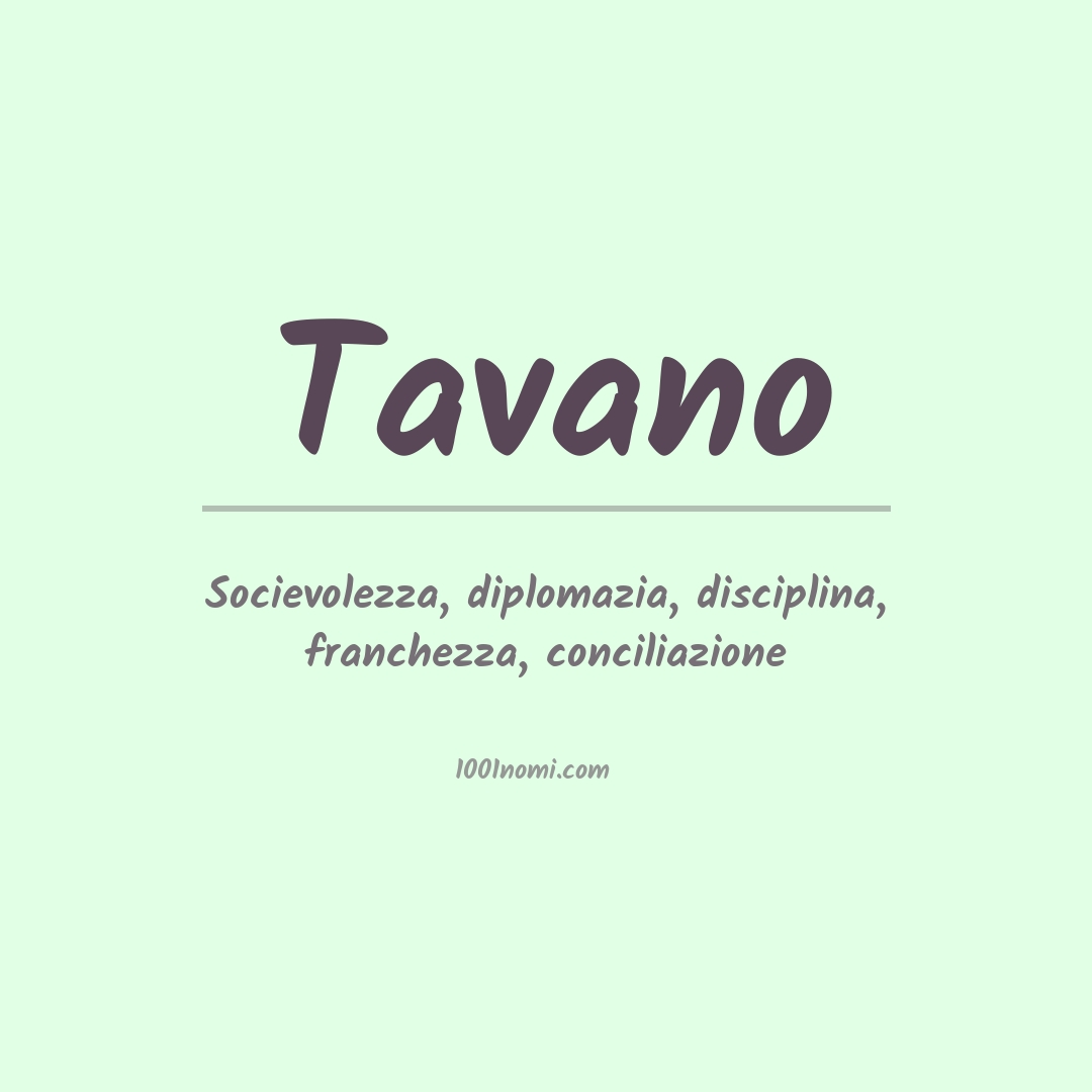 Significato del nome Tavano