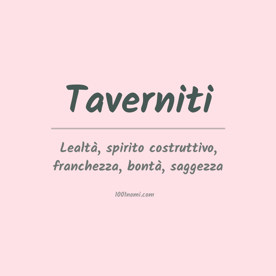 Significato del nome Taverniti