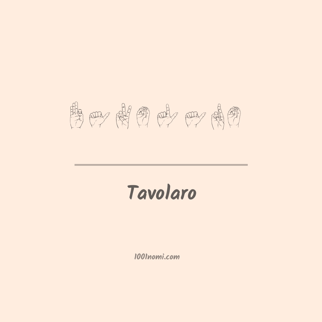 Tavolaro nella lingua dei segni Tavolaro nella lingua dei segni