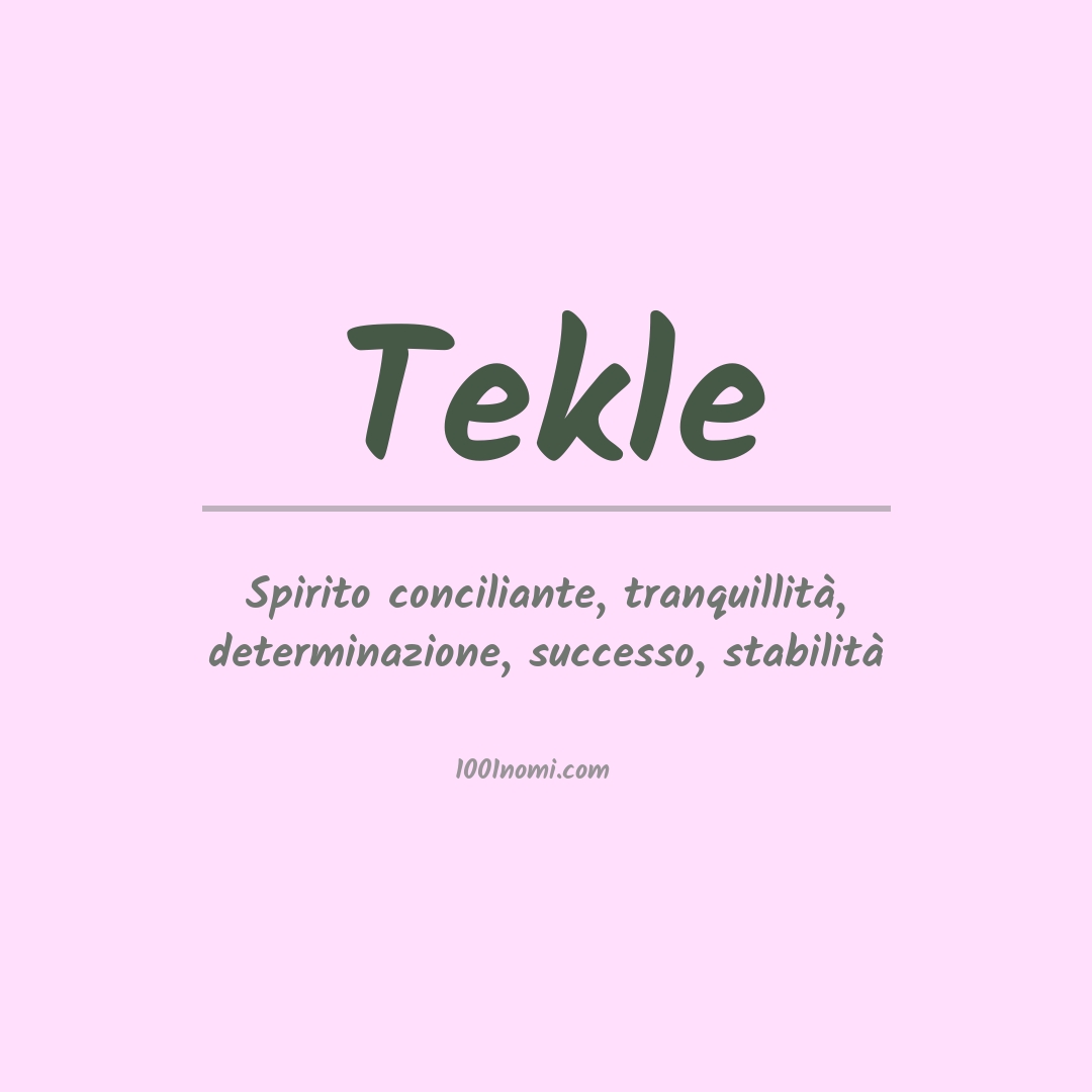 Significato del nome Tekle