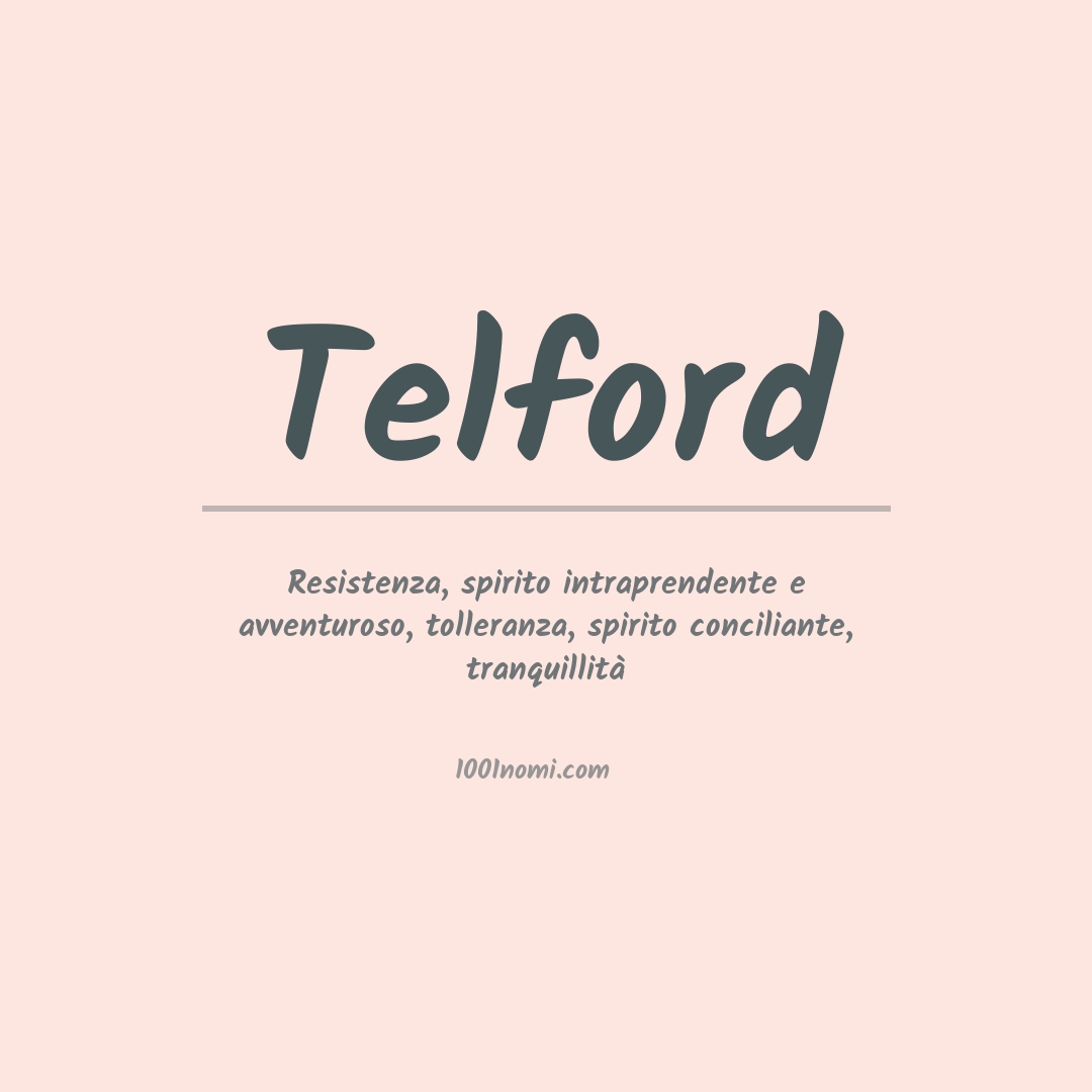 Significato del nome Telford