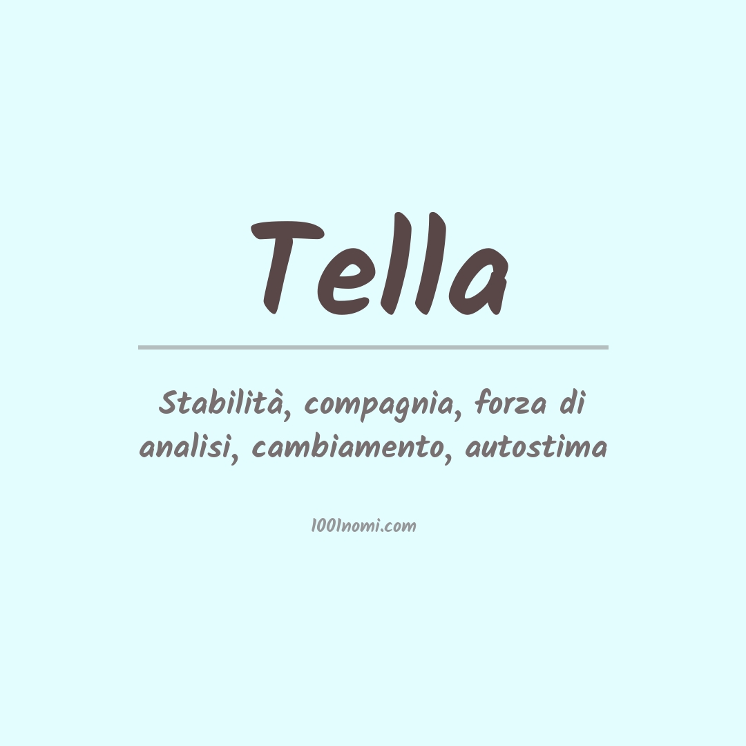 Significato del nome Tella