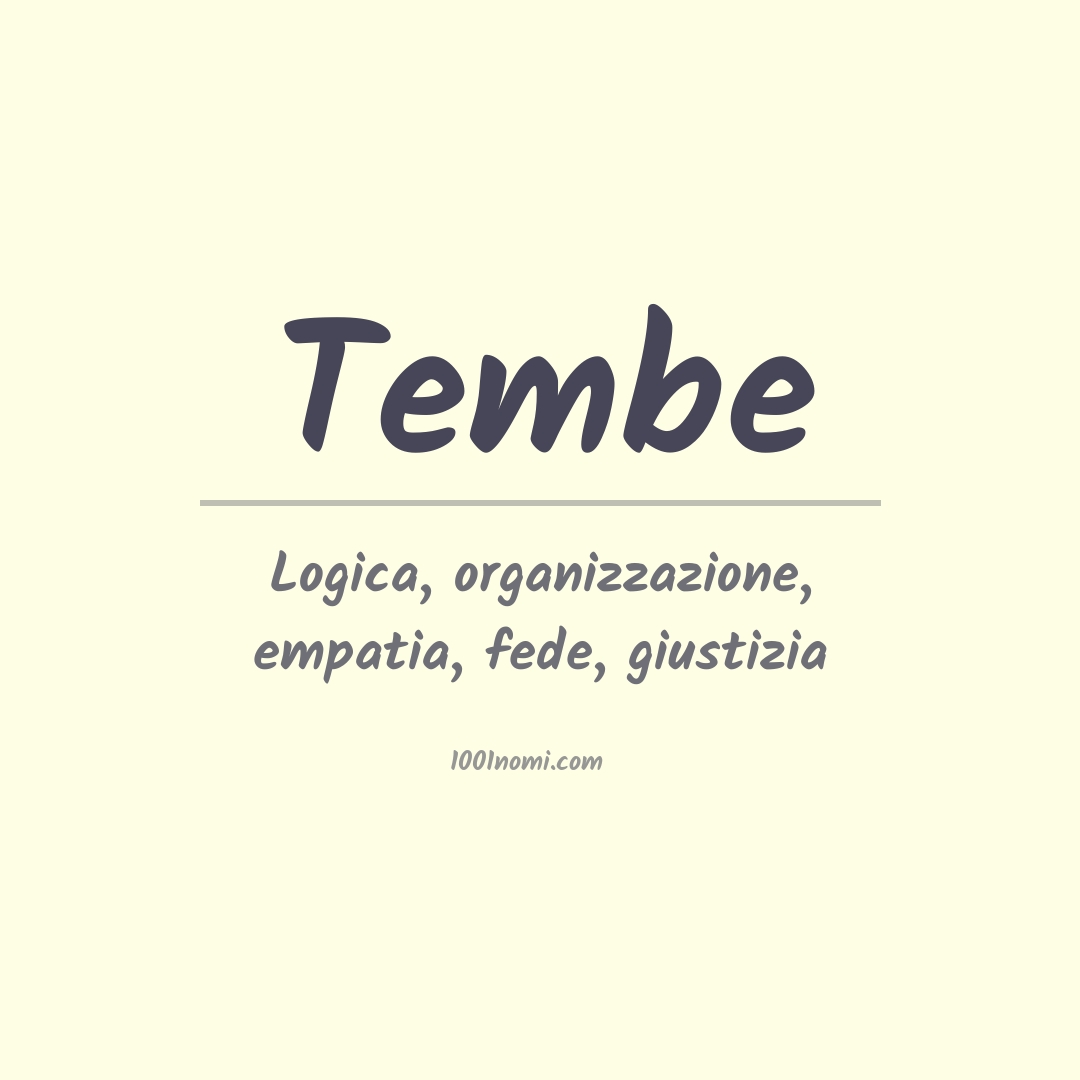 Significato del nome Tembe