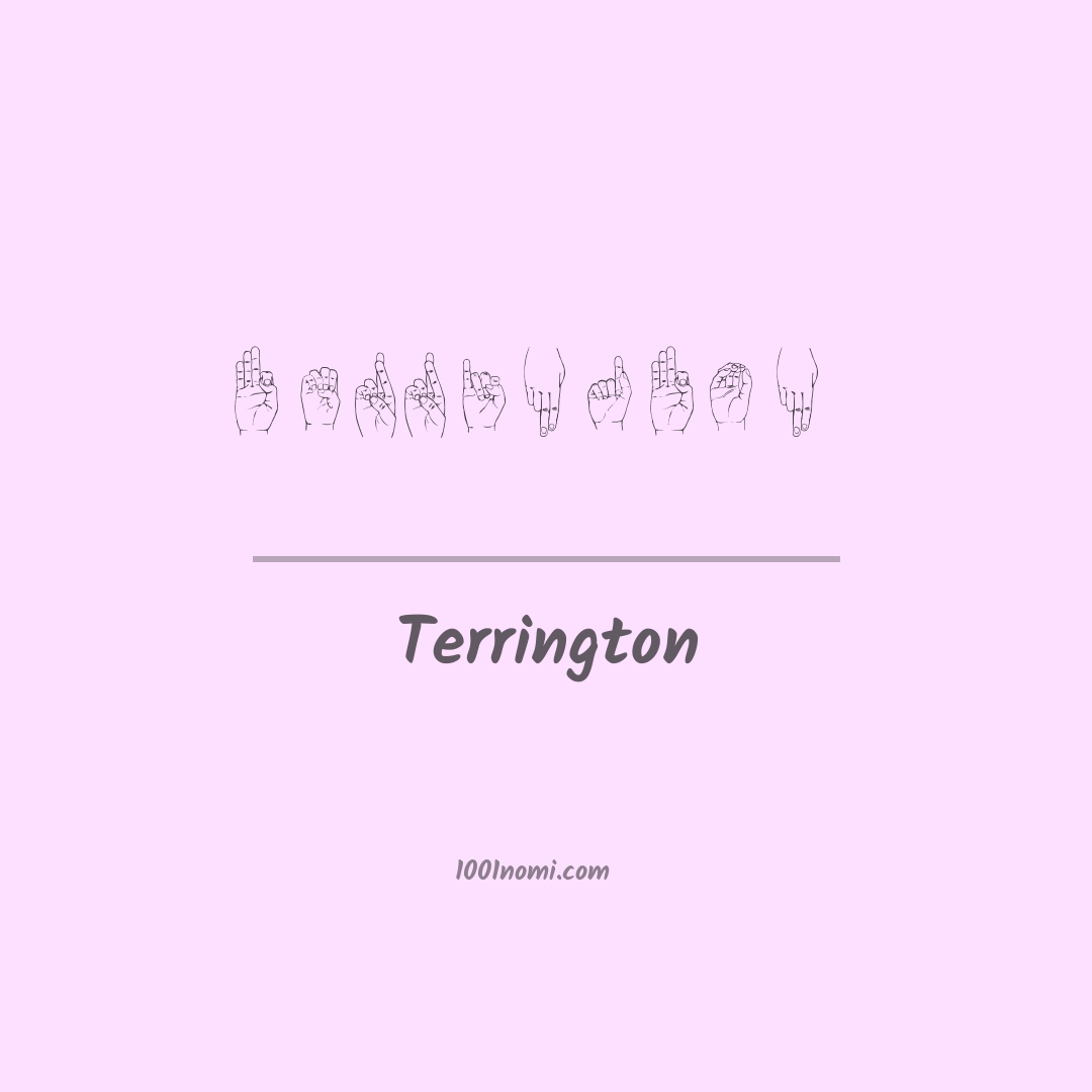 Terrington nella lingua dei segni Terrington nella lingua dei segni