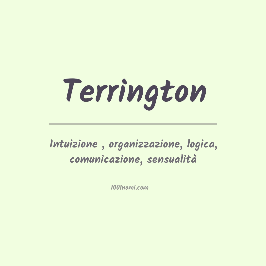 Significato del nome Terrington Significato del nome Terrington