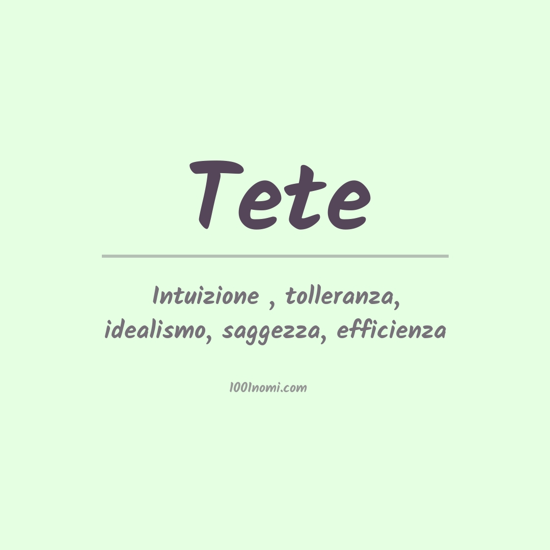 Significato del nome Tete