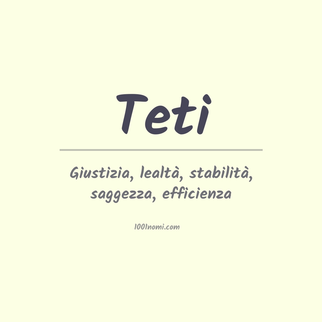 Significato del nome Teti