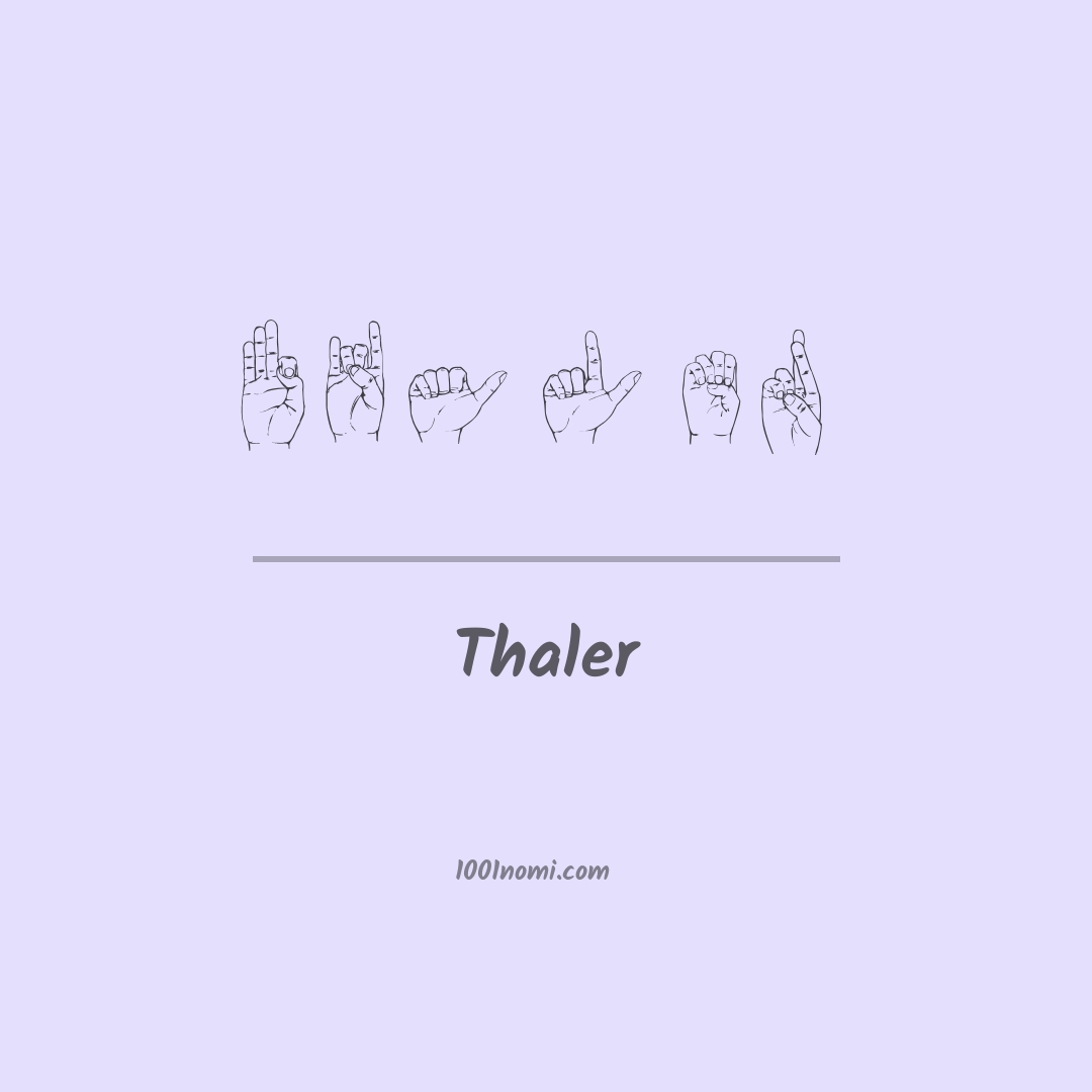 Thaler nella lingua dei segni Thaler nella lingua dei segni