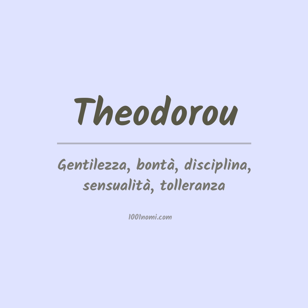 Significato del nome Theodorou
