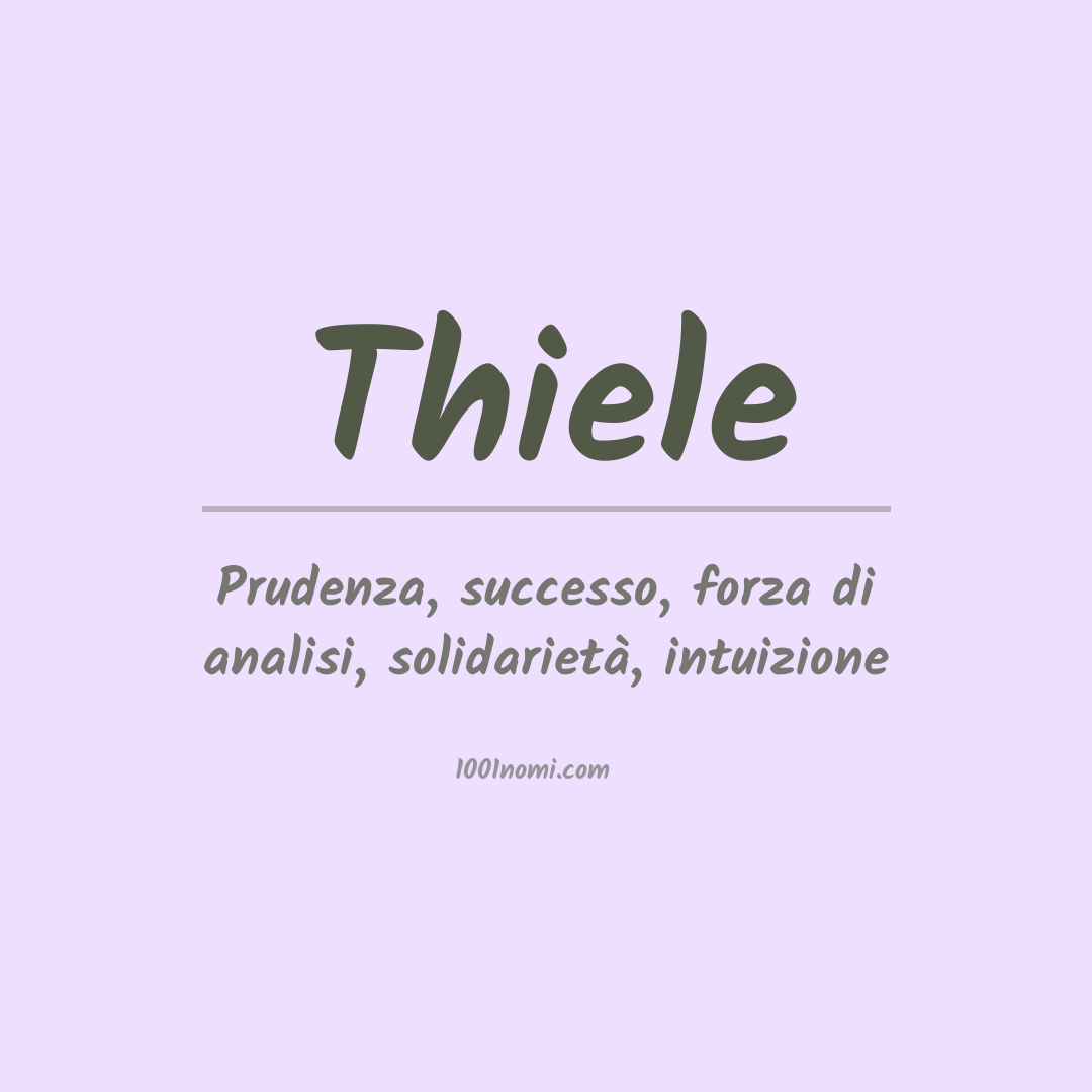 Significato del nome Thiele