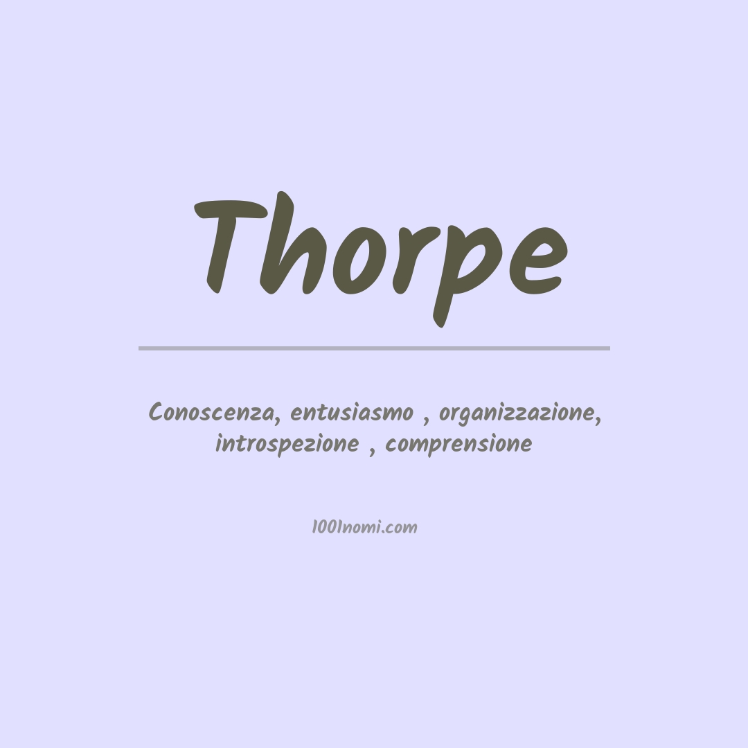 Significato del nome Thorpe Significato del nome Thorpe