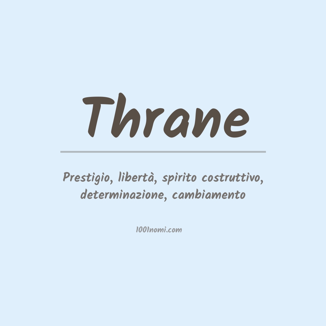 Significato del nome Thrane