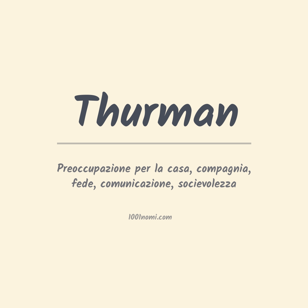 Significato del nome Thurman