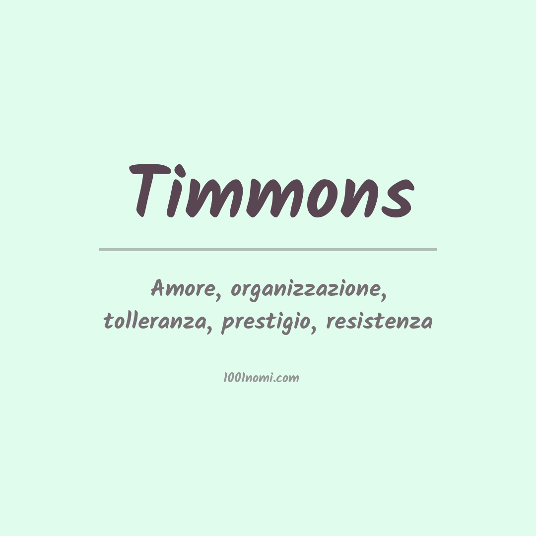 Significato del nome Timmons