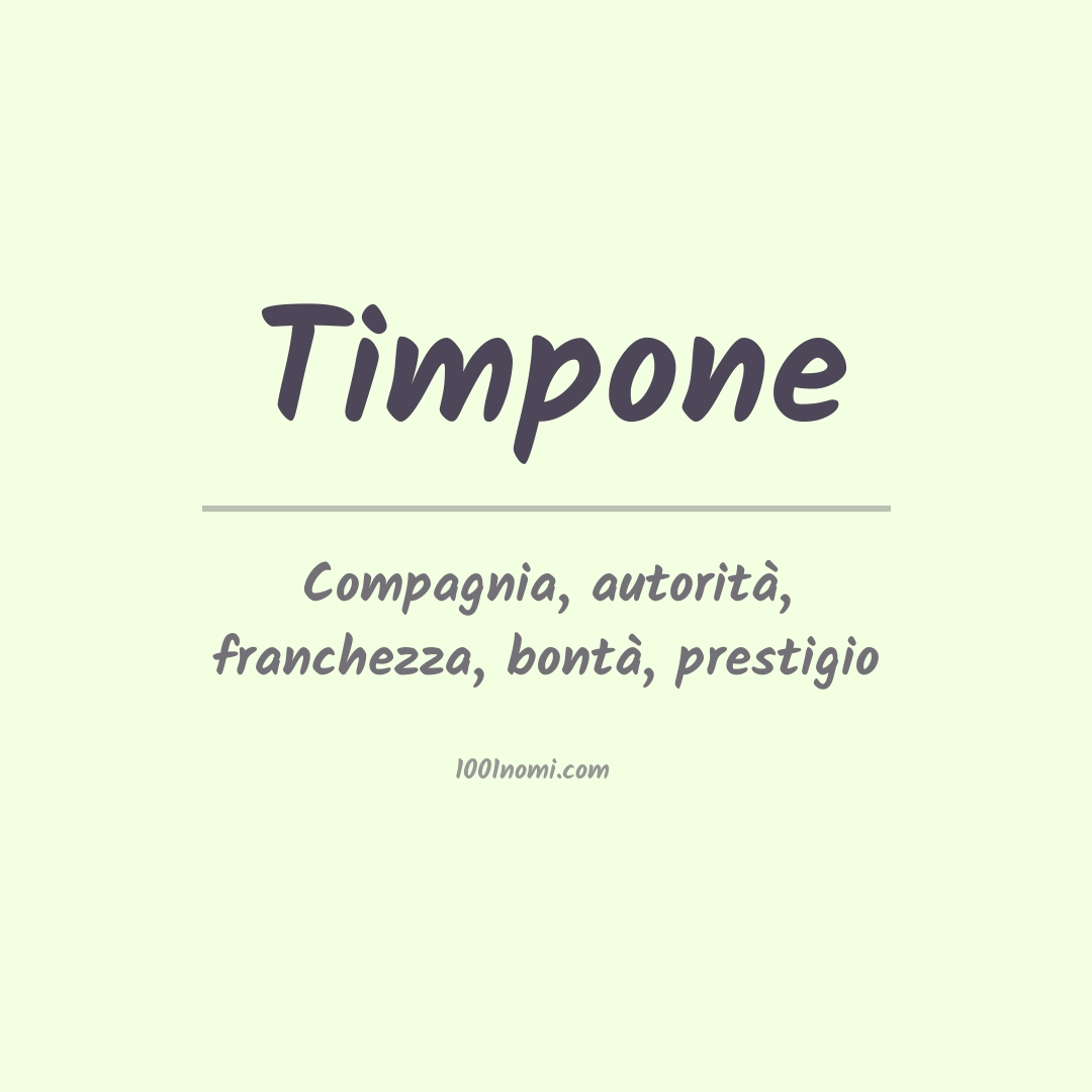 Significato del nome Timpone