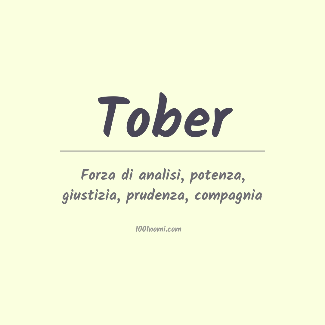 Significato del nome Tober