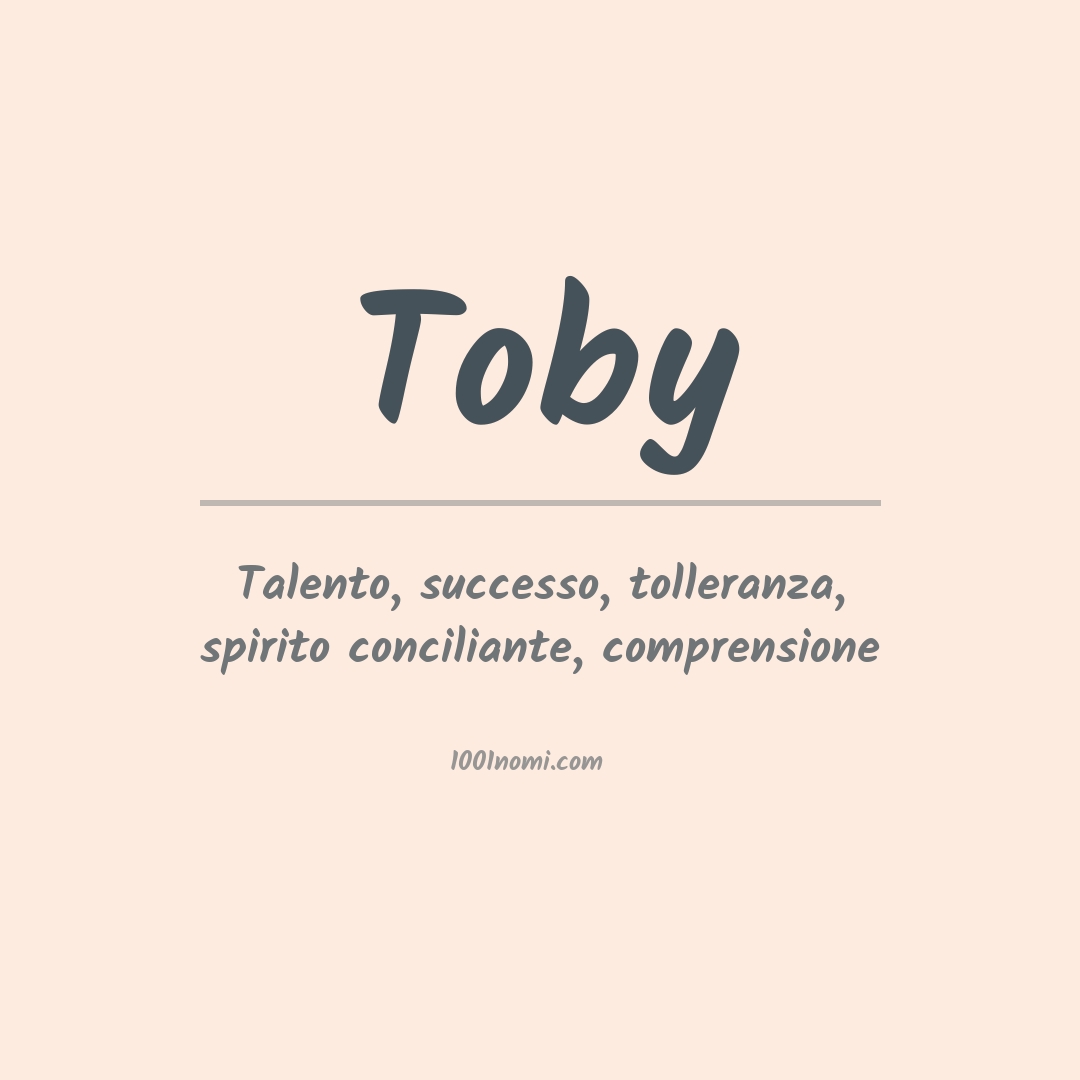 Significato del nome Toby